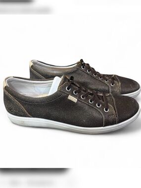 Womens ECCO Soft 7 Bronze Antique Sneaker Leather Women Shoes Size 11 Metallic